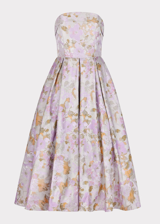 Anastelle Strapless Jacquard Dress