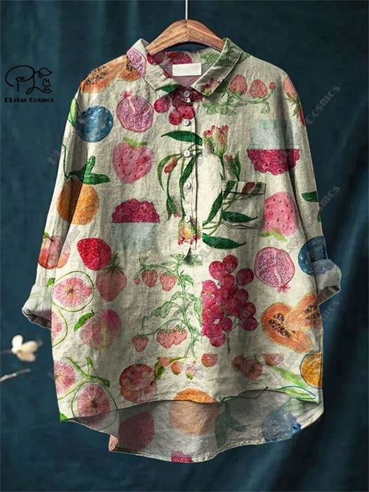 3D Floral Open Tube Shirt for Bold Summer Vibes
